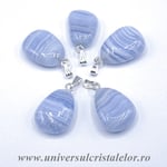 Pandantiv agat albastru dantela