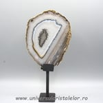 Felie agat natural pe suport de metal