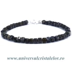 Bratara obsidian auriu