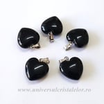 Pandantiv obsidian negru inimioara