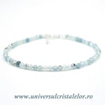 Bratara acvamarin rotund fatetat - 3,4mm