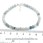 Bratara acvamarin rotund fatetat - 4,4mm