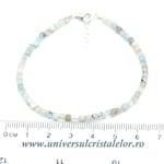 Bratara acvamarin cub fatetat - 3 mm