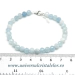 Bratara acvamarin rotund fatetat - 2,6mm