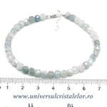 Bratara acvamarin cub fatetat - 4,7 mm