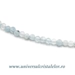 Colier acvamarin rotund fatetat - 3,4mm
