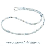 Colier acvamarin rotund fatetat - 3,4mm