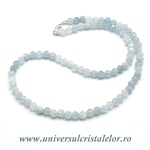 Colier acvamarin rotund fatetat - 5,6mm