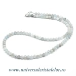 Colier acvamarin rotund fatetat - 4,8 mm