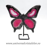 Fluture agat pe suport de metal unicat m06