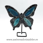 Fluture agat pe suport de metal unicat m08