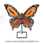 Fluture agat pe suport de metal