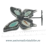 Fluture agat pe suport de metal