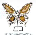 Fluture agat pe suport de metal
