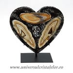 Inima agat pe suport de metal unicat m01