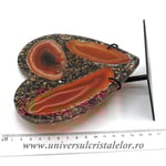 Inima agat pe suport de metal unicat m04