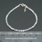 Bratara agat albastru dantela rotund fatetat - 3,3mm