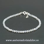 Bratara agat albastru dantela rotund fatetat - 3,3mm