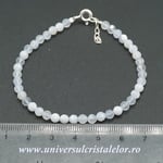 Bratara agat albastru dantela rotund fatetat - 4,2mm