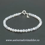 Bratara agat albastru dantela rotund fatetat - 4,2mm