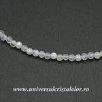 Colier agat albastru dantela rotund fatetat - 2,5mm