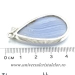 Pandantiv agat albastru dantela