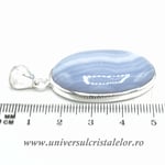 Pandantiv agat albastru dantela