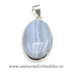 Pandantiv agat albastru dantela