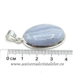 Pandantiv agat albastru dantela