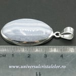 Pandantiv agat albastru dantela