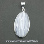 Pandantiv agat albastru dantela