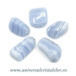 Agat albastru dantela piatra rulata