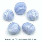 Agat albastru dantela piatra rulata