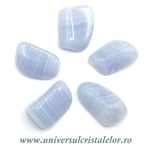 Agat albastru dantela piatra rulata