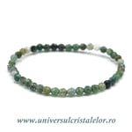 Bratara agat muschi rotund fatetat - 4 mm