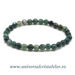 Bratara agat muschi rotund fatetat - 6 mm