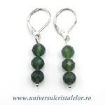 Cercei agat muschi rotund fatetat - 6 mm