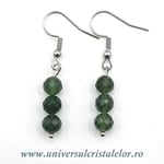 Cercei agat muschi rotund fatetat - 6 mm