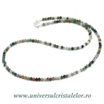 Colier agat indian rotund fatetat - 3mm