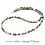 Colier agat indian rotund fatetat - 4mm