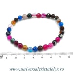 Bratara agat mixt rotund fatetat - 6 mm