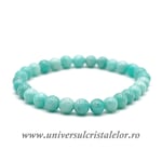 Bratara amazonit rotund fatetat - 6.5 mm
