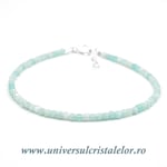 Bratara amazonit cub fatetat - 2,5mm