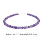 Bratara ametist rotund fatetat - 3,2 mm