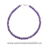 Bratara ametist rotund fatetat - 3,2 mm