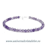Bratara ametist rotund fatetat - 4,1 mm