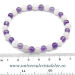 Bratara ametist si cuart roz