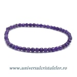 Bratara ametist rotund fatetat - 4 mm