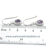 Cercei ametist fatetat oval