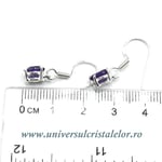 Cercei ametist oval fatetat- 5,5/7 mm